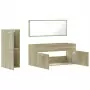 Set Mobili da Bagno 3 pz Rovere Sonoma in Legno Multistrato