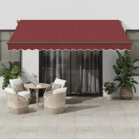 Tenda da Sole Retrattile Automatica con LED Bordò 400x350 cm