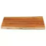 Piano Tavolo 100x80x3,8 cm Rettangolare Legno Acacia Bordi Vivi