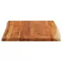 Piano Tavolo 100x80x3,8 cm Rettangolare Legno Acacia Bordi Vivi