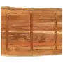 Piano Tavolo 100x80x3,8 cm Rettangolare Legno Acacia Bordi Vivi