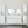 Set Mobili da Bagno 4 pz Bianco in Legno Multistrato