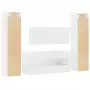 Set Mobili da Bagno 4 pz Bianco in Legno Multistrato