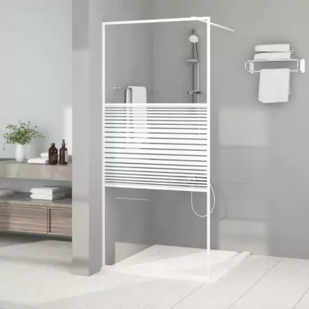 Parete Doccia Walk in Bianca 90x195 cm Vetro Trasparente ESG