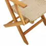 Sedie Giardino Pieghevoli 4pz Beige Polyrattan e Legno Massello