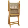 Sedie da Giardino 2 pz Beige Legno Massello Acacia e Polyrattan