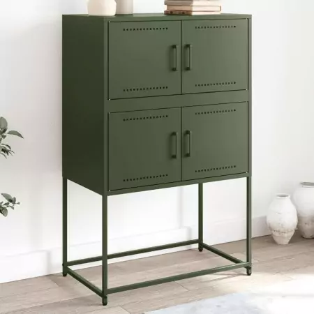 Credenza Verde Oliva 68,5x38,5x107 cm in Acciaio