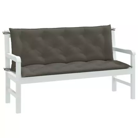 Cuscini Panca Giardino 2pz Grigio Scuro Mélange 150x50x7 cm