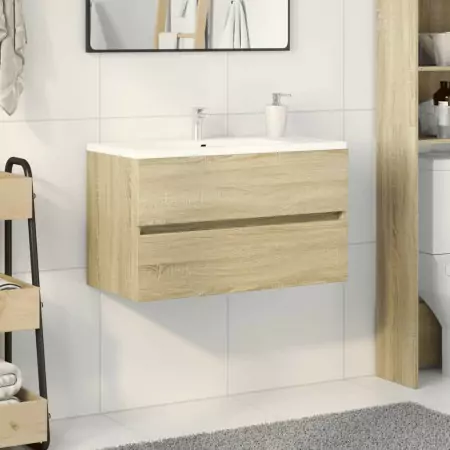 Mobile Lavabo Rovere Sonoma 80x38,5x45 cm in Legno Multistrato