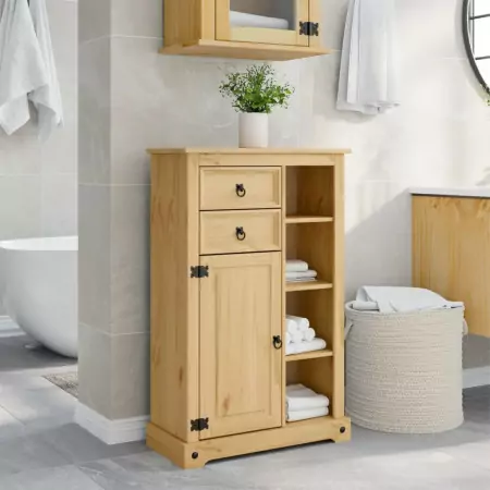 Mobile da Bagno Corona 70x33x110 cm in Legno Massello di Pino