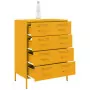 Credenza Giallo Senape 68x39x89 cm in Acciaio