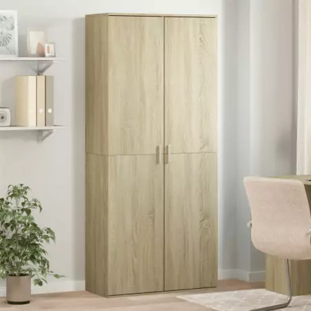 Credenza Rovere Sonoma 80x35x180 cm in Legno Multistrato