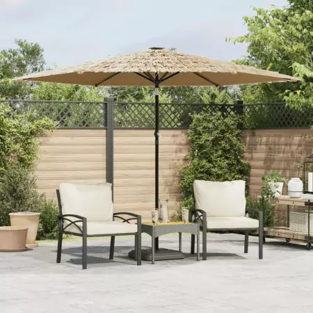 Ombrellone Giardino con Palo in Acciaio Marrone 288x288x225 cm