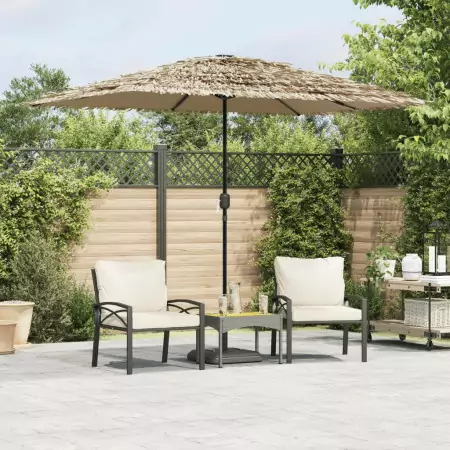 Ombrellone Giardino con Palo in Acciaio Marrone 300x200x250 cm