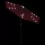 Ombrellone Giardino LED Palo Acciaio Rosso Bordò 225x225x212 cm