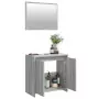 Set Mobili da Bagno 2 pz Grigio Sonoma in Legno Multistrato