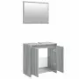 Set Mobili da Bagno 2 pz Grigio Sonoma in Legno Multistrato