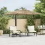 Ombrellone Giardino con Palo in Acciaio Marrone 290x290x238 cm