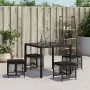 Sgabelli da Giardino con Cuscini 4pz Neri 41x41x36cm Polyrattan