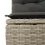 Sedia Senza Braccioli con Cuscini Grigio Chiaro in Polyrattan