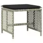 Sgabelli Giardino Cuscini 4pz Grigio Chiaro 41x41x36 Polyrattan