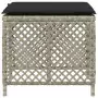 Sgabelli Giardino Cuscini 4pz Grigio Chiaro 41x41x36 Polyrattan