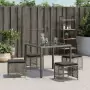 Sgabelli Giardino con Cuscini 4pz Grigi 41x41x36cm Polyrattan