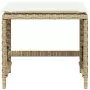 Sgabelli Giardino con Cuscini 4pz Beige 41x41x36cm Polyrattan