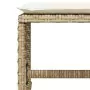 Sgabelli Giardino con Cuscini 4pz Beige 41x41x36cm Polyrattan