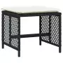 Sgabelli da Giardino con Cuscini 4pz Neri 41x41x36cm Polyrattan