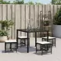 Sgabelli da Giardino con Cuscini 4pz Neri 41x41x36cm Polyrattan