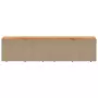 Contenitore da Giardino Beige 220x50x54 cm Polyrattan e Acacia