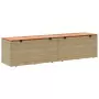 Contenitore da Giardino Beige 220x50x54 cm Polyrattan e Acacia