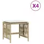 Sgabelli Giardino con Cuscini 4pz Beige 41x41x36cm Polyrattan