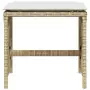 Sgabelli Giardino con Cuscini 4pz Beige 41x41x36cm Polyrattan