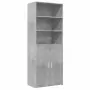 Credenza Grigio Cemento 70x42,5x185 cm in Legno Multistrato