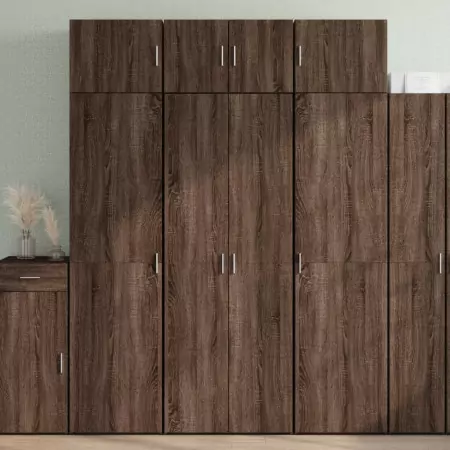 Credenza Rovere Marrone 70x42,5x185 cm in Legno Multistrato