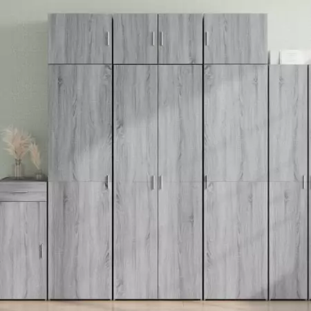 Credenza Grigio Sonoma 70x42,5x185 cm in Legno Multistrato