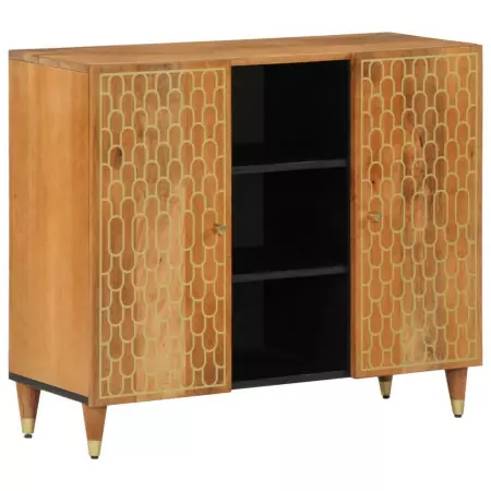 Credenza 90x33x75 cm in Legno Massello di Mango