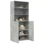 Credenza Grigio Cemento 80x42,5x185 cm in Legno Multistrato