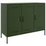 Credenza Verde Oliva 100,5x39x79cm in Acciaio Laminato a Freddo