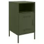 Comodini 2 pz Verde Oliva 36x39x68 cm Acciaio Laminato a Freddo