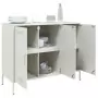 Credenza Bianca 100,5x39x79 cm in Acciaio Laminato a Freddo