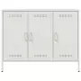 Credenza Bianca 100,5x39x79 cm in Acciaio Laminato a Freddo