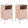 Comodini 2pz Rosa 36x39x68cm in Acciaio Laminato a Freddo