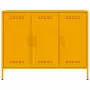 Credenza Giallo Senape 100,5x39x79 cm Acciaio Laminato a Freddo