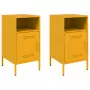 Comodini 2pz Giallo Senape 36x39x68cm Acciaio Laminato a Freddo