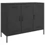 Credenza Nera 100,5x39x79 cm in Acciaio Laminato a Freddo