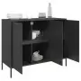 Credenza Nera 100,5x39x79 cm in Acciaio Laminato a Freddo