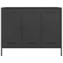 Credenza Nera 100,5x39x79 cm in Acciaio Laminato a Freddo